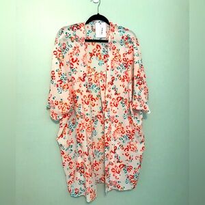 NWT Perfectly Priscilla orange leopard print kimono